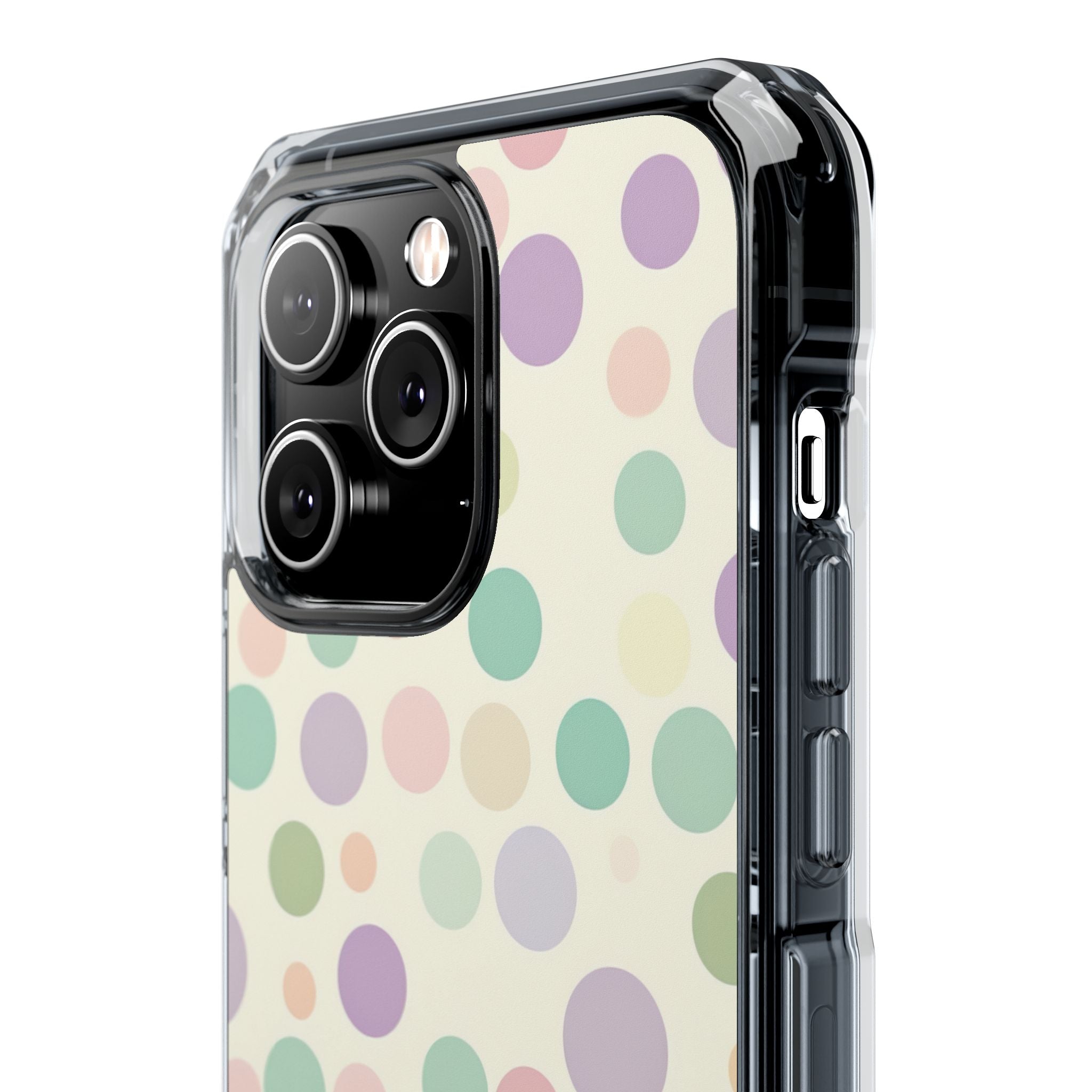 Playful Pastel Polka Dots - Clear Impact iPhone 14 Phone Case