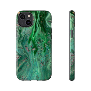 Light Green Ink Art iPhone Case (Protective) iPhone 14 Plus Glossy Phone Case