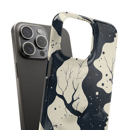 Organic Fluid Silhouettes with Cosmic Depth iPhone 15 - Slim Phone Case