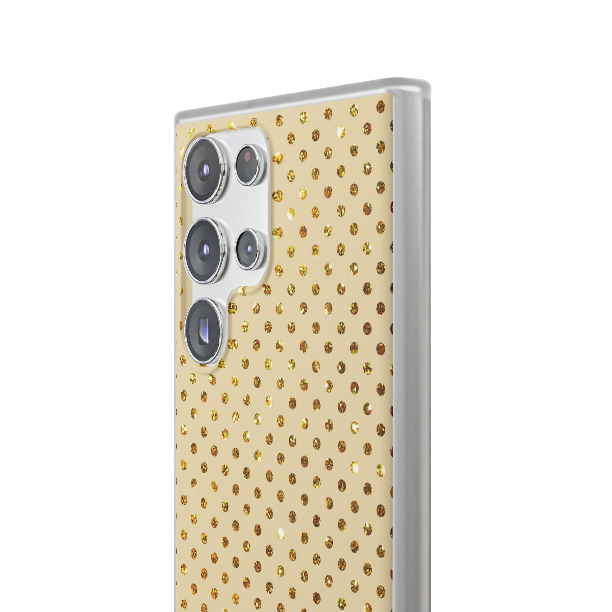 Gold Sparkle Grid Samsung S23 Ultra Case - Soft