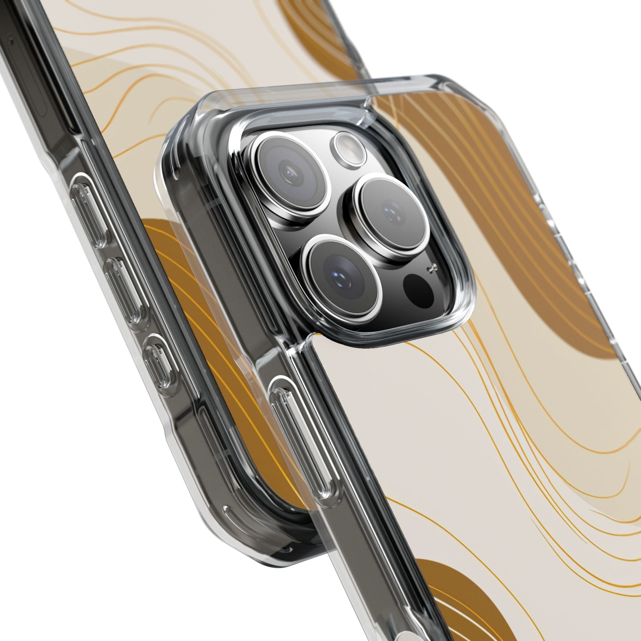Golden Flow Lines iPhone 16 - Impact Clear+