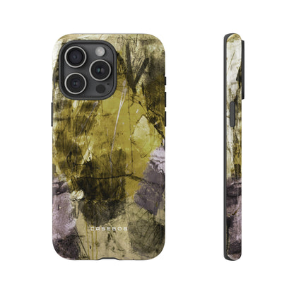 Yellow Grunge Art Phone Case - Protective Phone Case