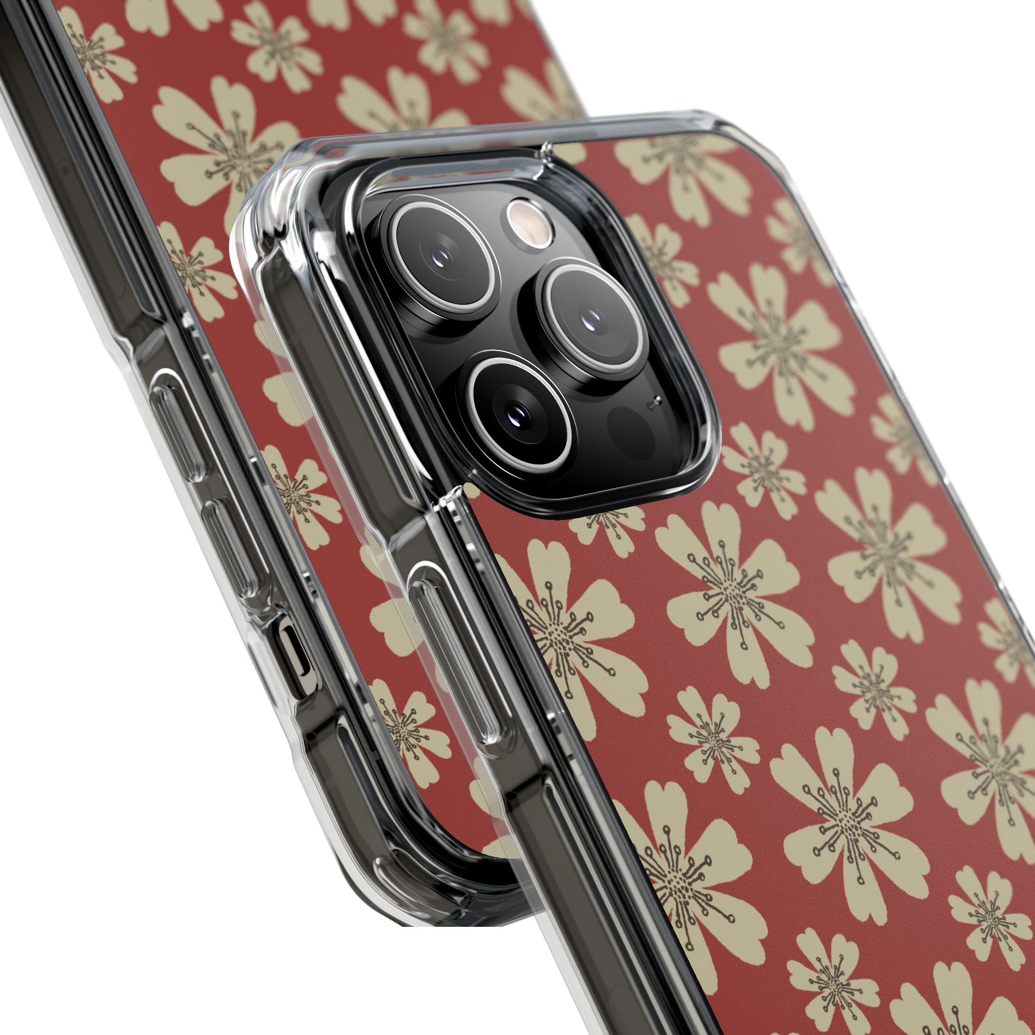 Retro Red Florals iPhone Case - Impact