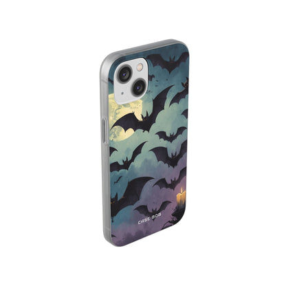 Glowing Bat Swarm iPhone 14 Case - Soft
