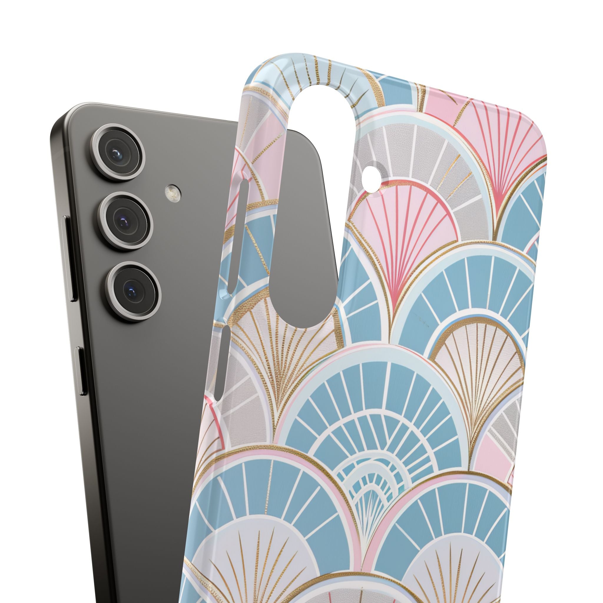 Art Deco Pastel Fan Pattern - Slim Samsung S24 Phone Case