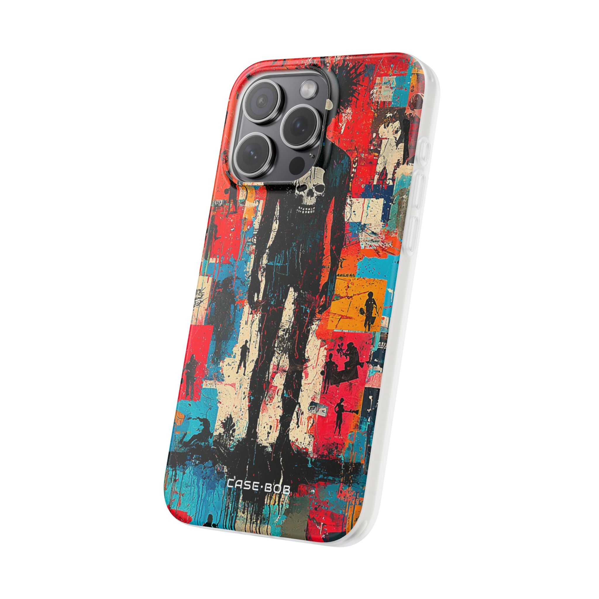 Spiky Skull Silhouette iPhone 15 Pro Max Case - Soft