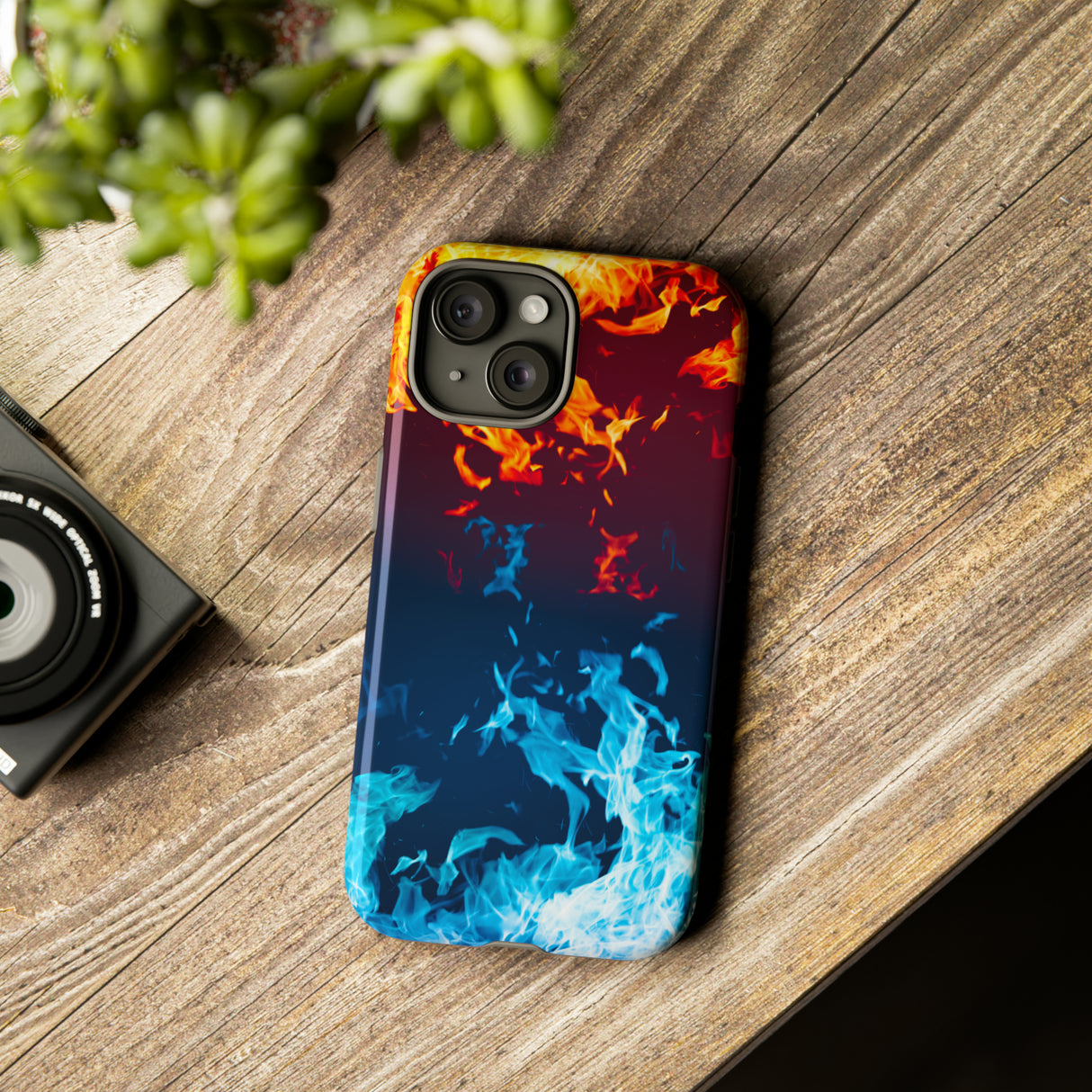 Red & Blue Flames - Protective Phone Case