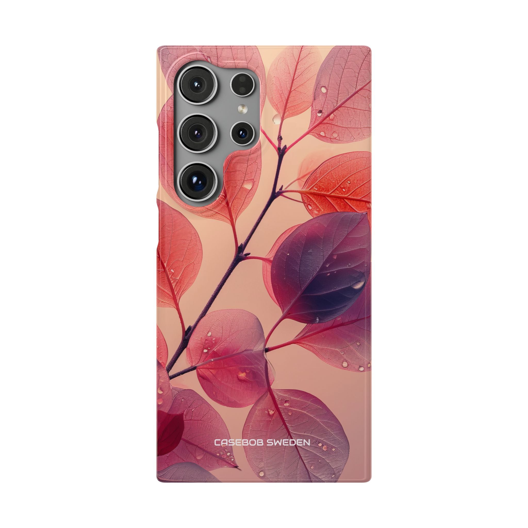 Pink Serenity Leaf Design - Slim Samsung S24 Phone Case