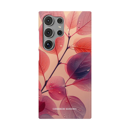 Pink Serenity Leaf Design - Slim Samsung S24 Phone Case