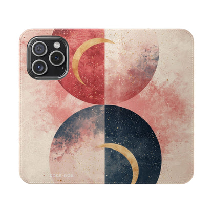 Kultaiset kaarrekset karminpunainen - iPhone 15 Pro -kotelo - Lompakko