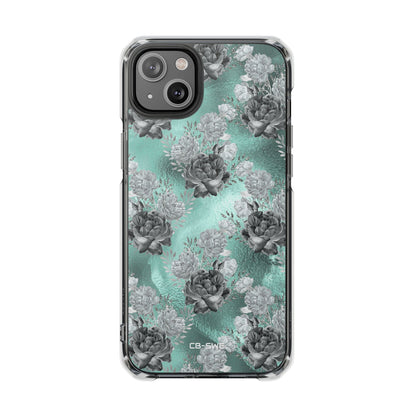 Teal Floral Elegance iPhone Case - Impact
