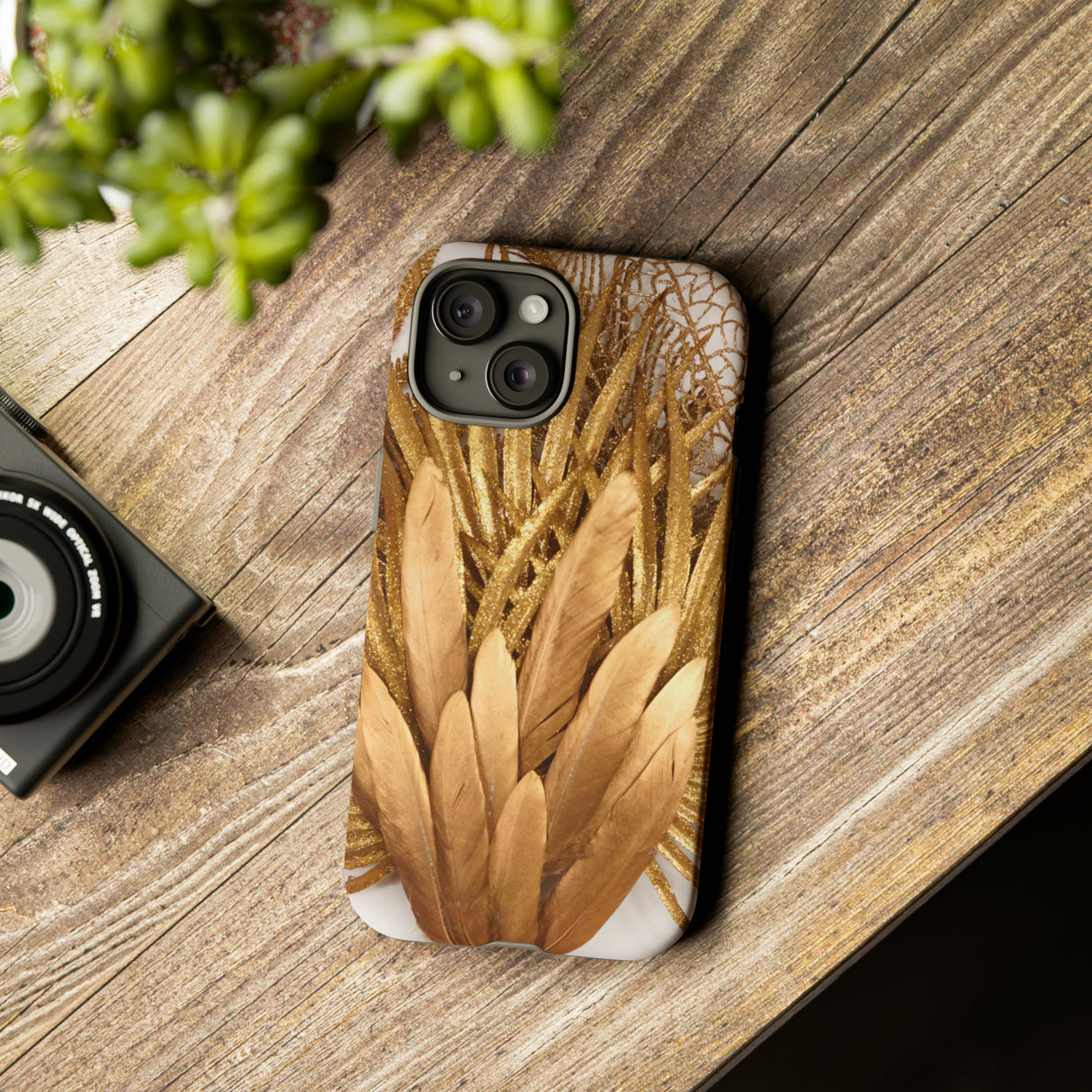 Gold Feather - Protective Phone Case