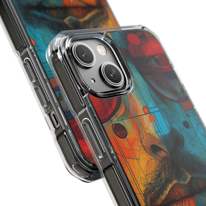 Cubistische Bril Gezicht iPhone 14 - Impact Clear+