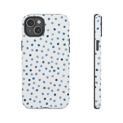 Blue Dots Pattern - Protective Phone Case