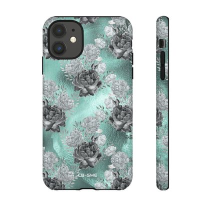 Teal Floral Elegance - iPhone Case