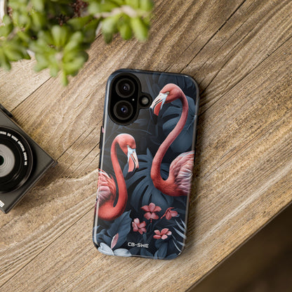 Flamingos Embrace Nature - iPhone Case
