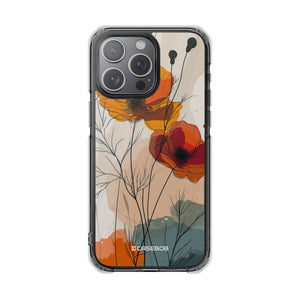 Feurige florale Abstraktion – Handyhülle für iPhone (Clear Impact – magnetisch)