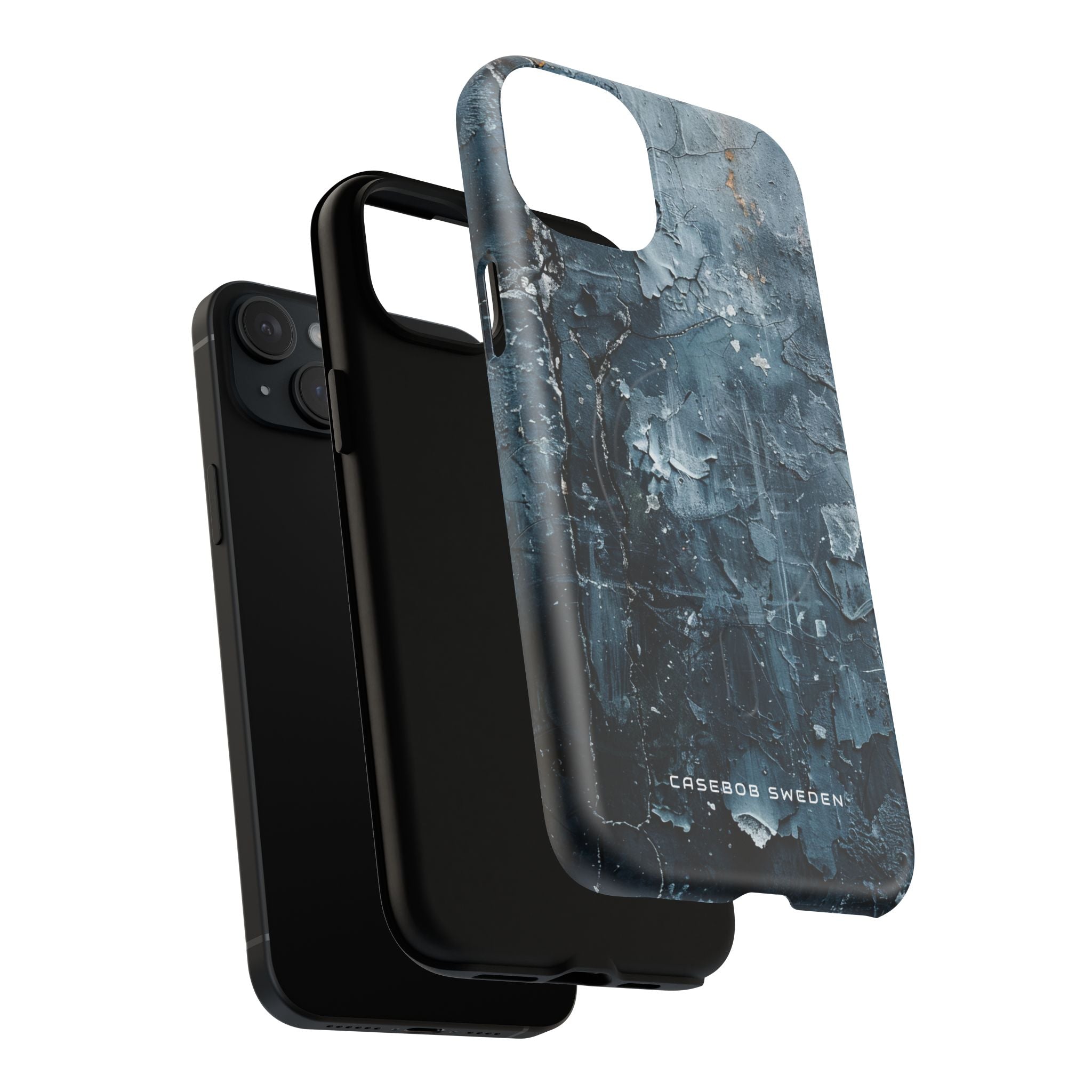 Weathered Blue Tapestry with Cracked Layers iPhone 15  Tough+ Phone Case