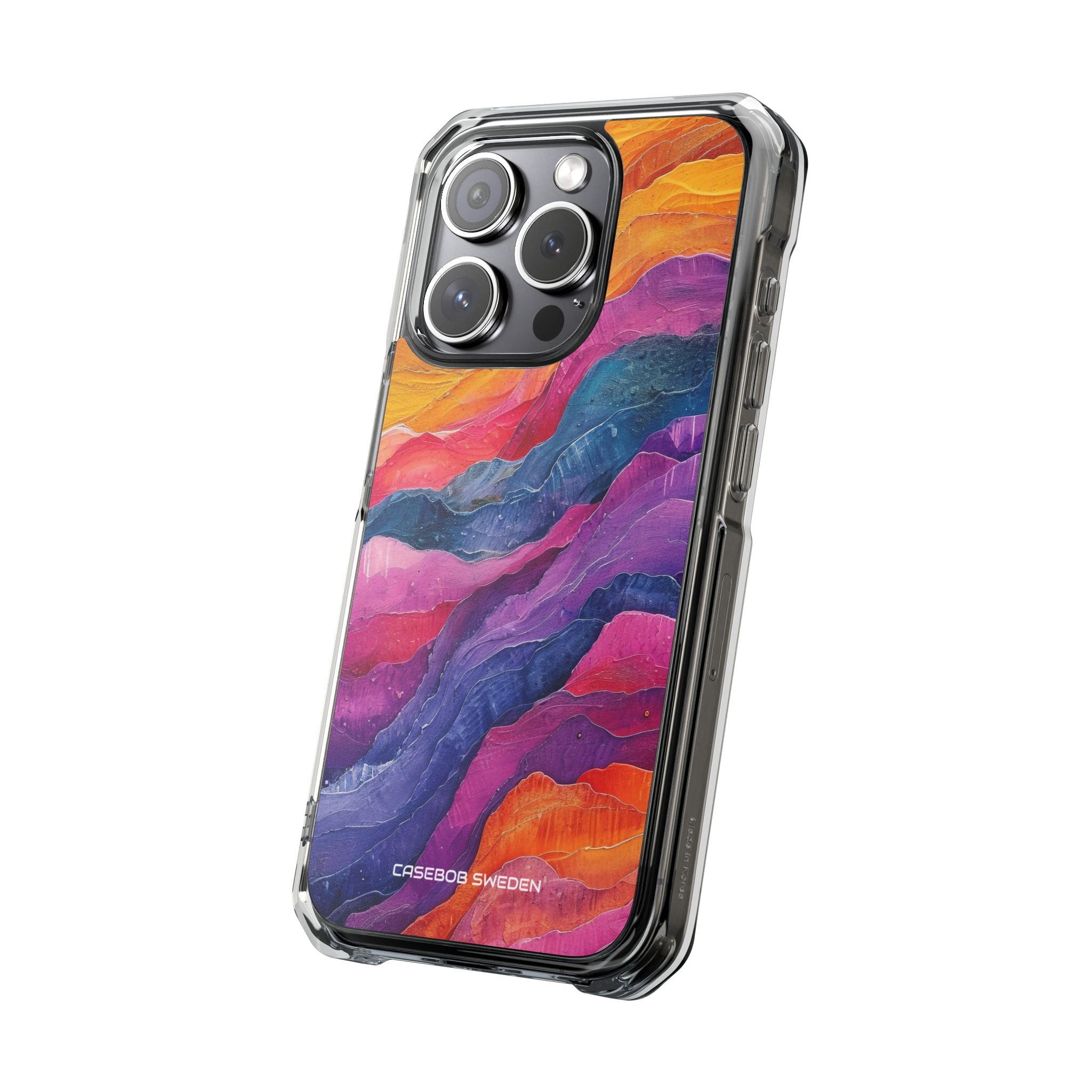 Vibrant Abstract Waves - Clear Impact iPhone 15 Phone Case