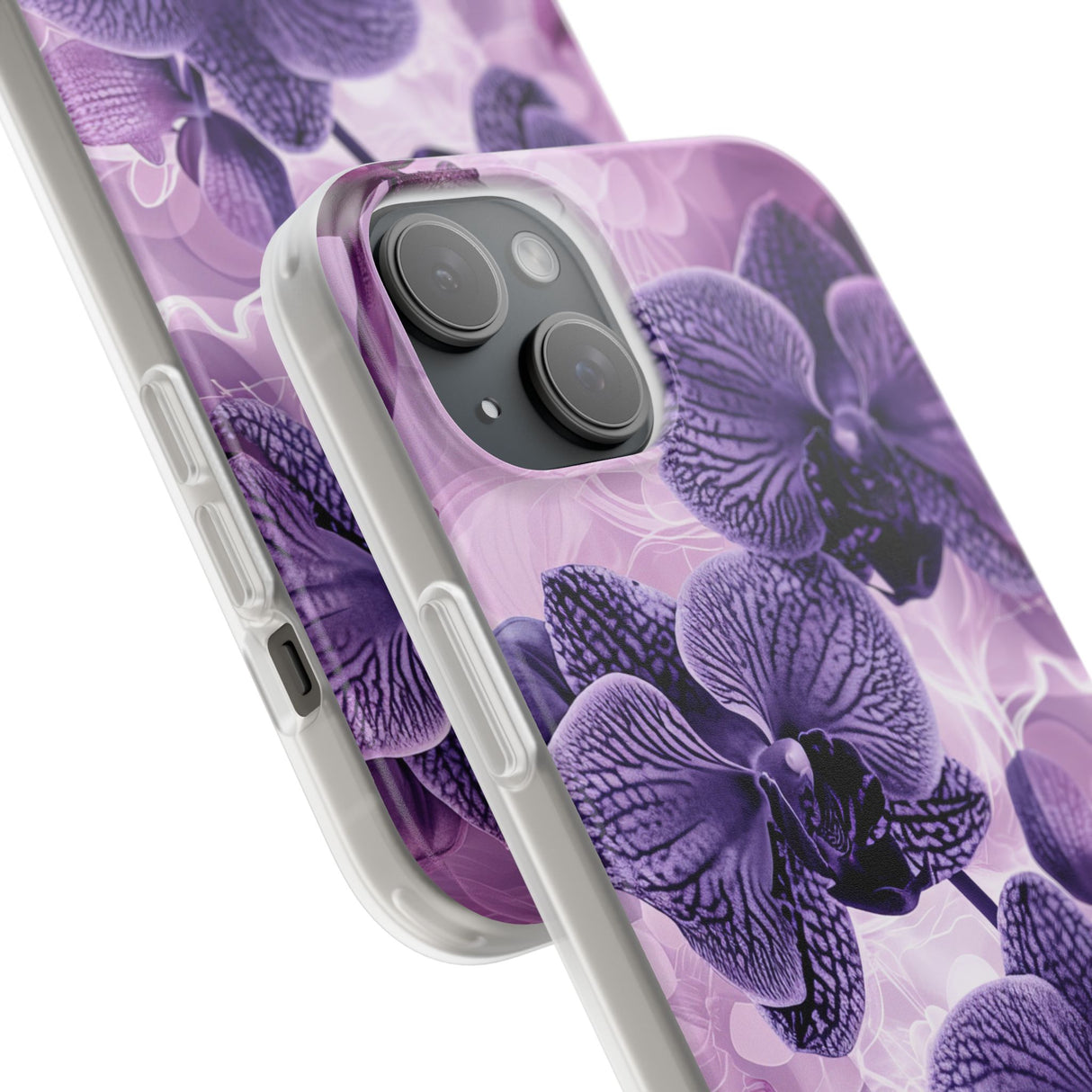 Strahlendes Orchideen-Design | Handyhülle für iPhone (flexible Hülle) 