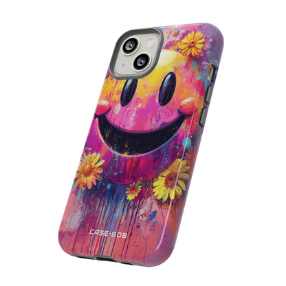 Smiley Bloom iPhone 14 Case - Tough