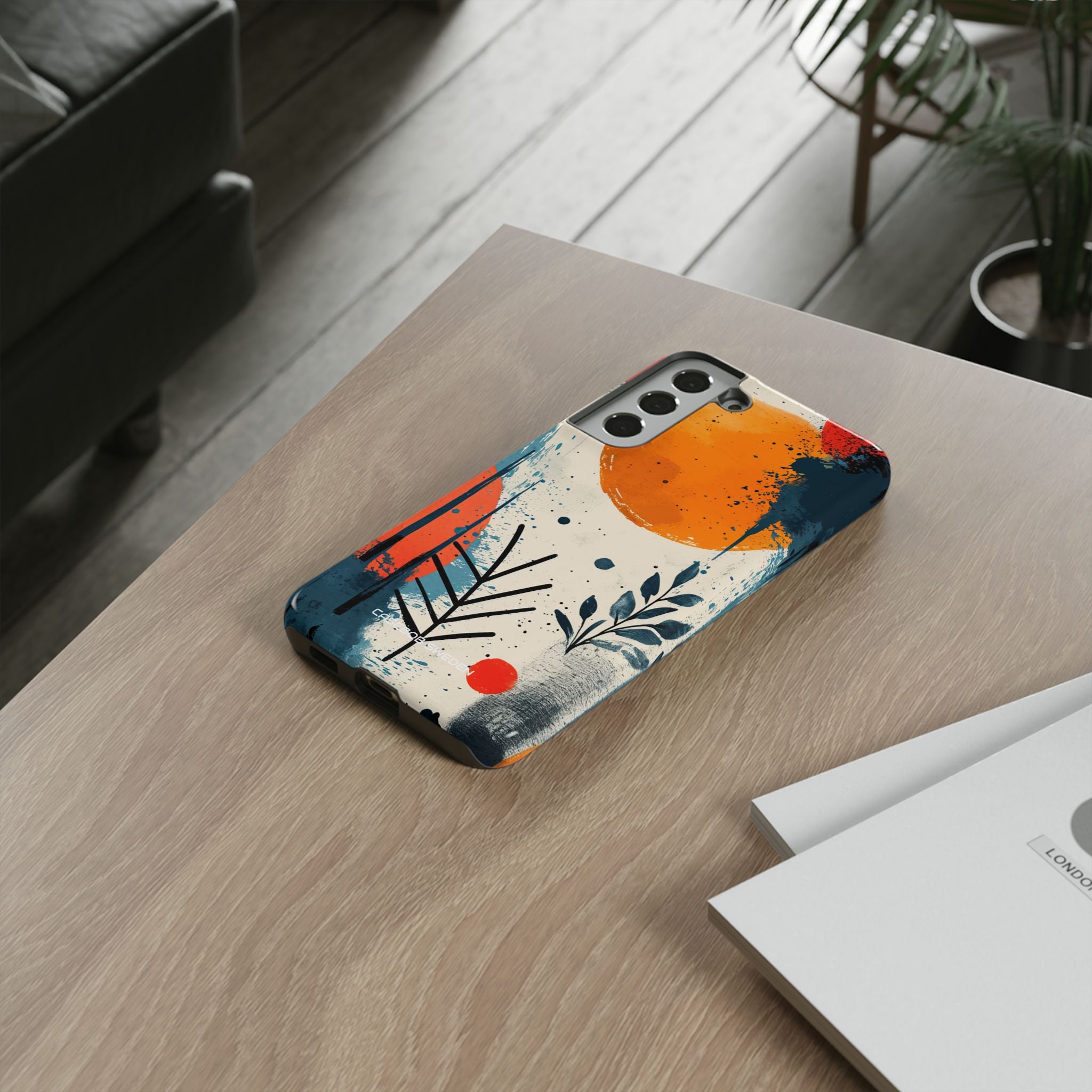 Orange Blue Splash - Tough Samsung S22 Phone Case