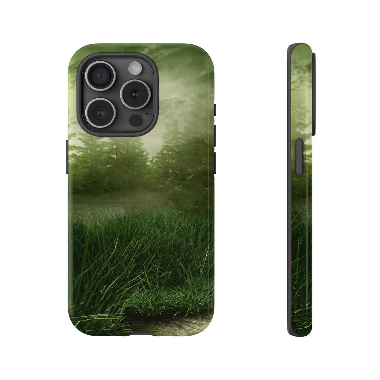 Foggy Green Landscape - Protective Phone Case