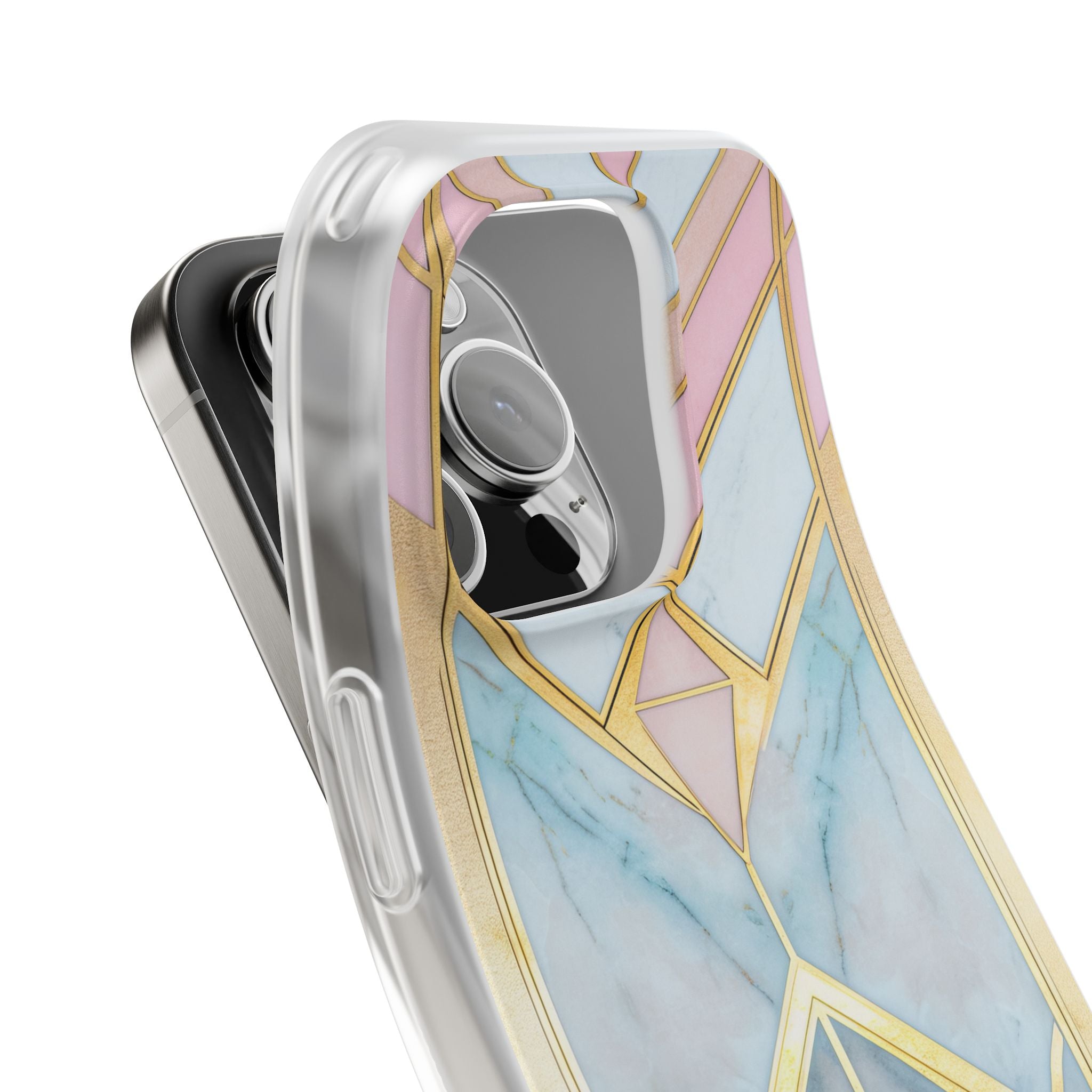 Gold Pink Art Deco - Flexi iPhone 16 Phone Case