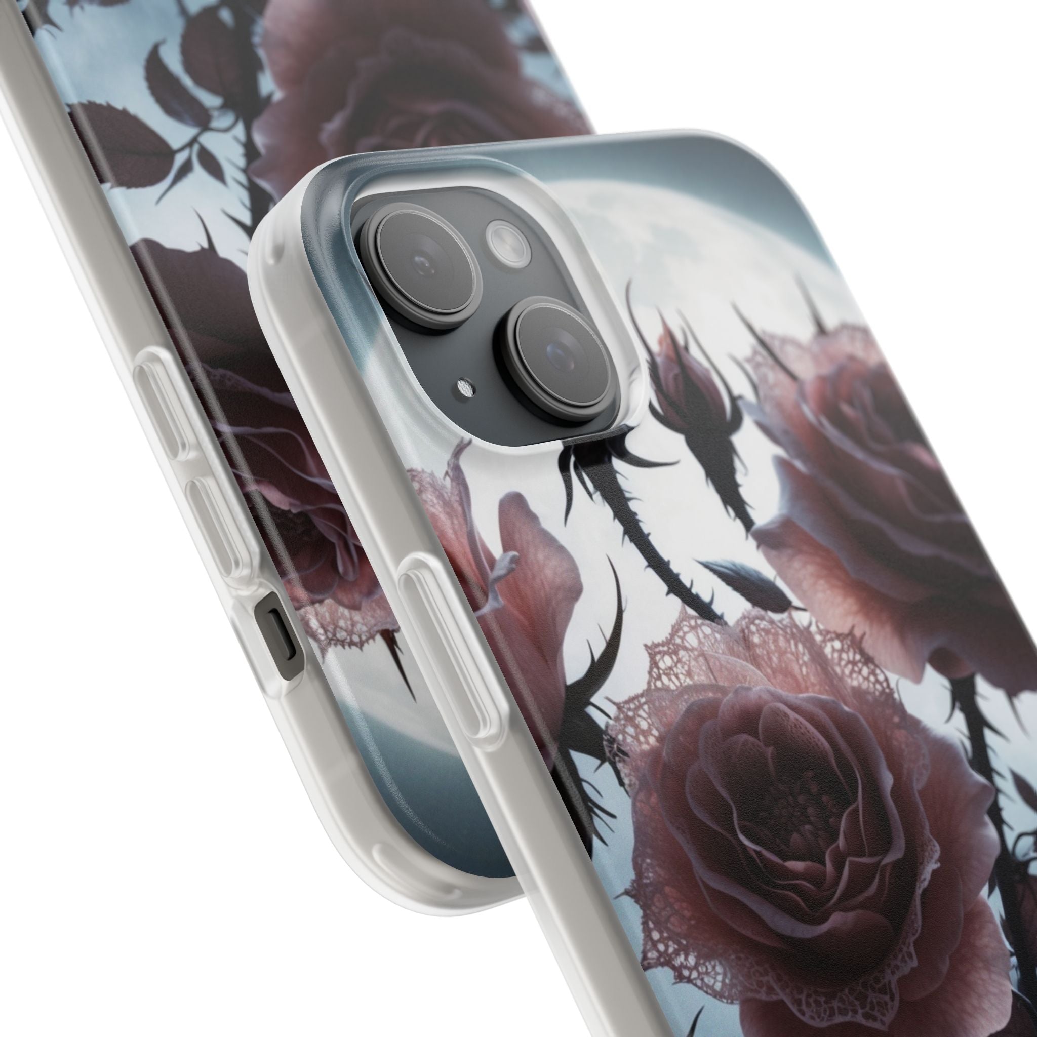 Luminous Rose Thorns iPhone 15 Plus Case - Soft