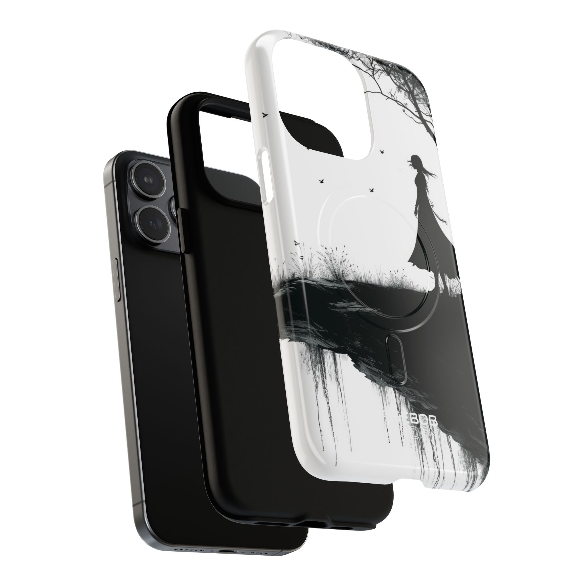 Silhouette sulla scogliera solitaria iPhone 15 - Tough+