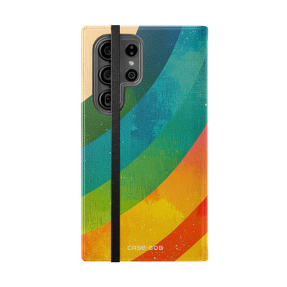 Kaareva sateenkaari-tuuli - Samsung S23 Ultra -lompakkokotelo