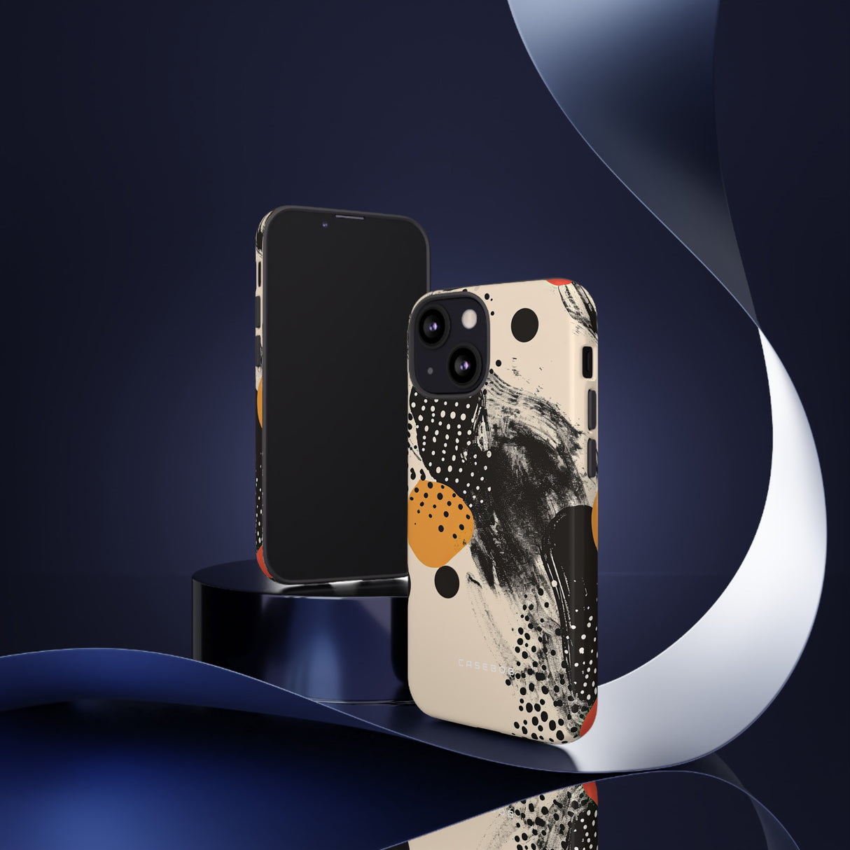 Black Dot Elegance - Protective Phone Case