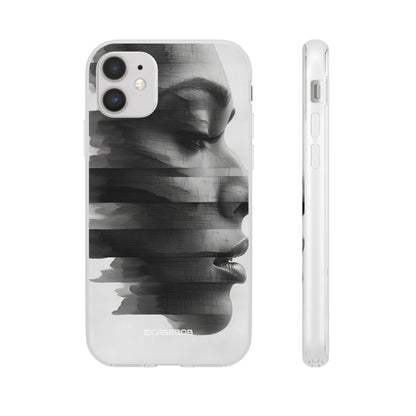 Abstract Glitch Portrait | Flexible Phone Case for iPhone