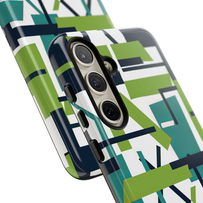 Green Geometry Glide Samsung S24 - Tough Phone Case