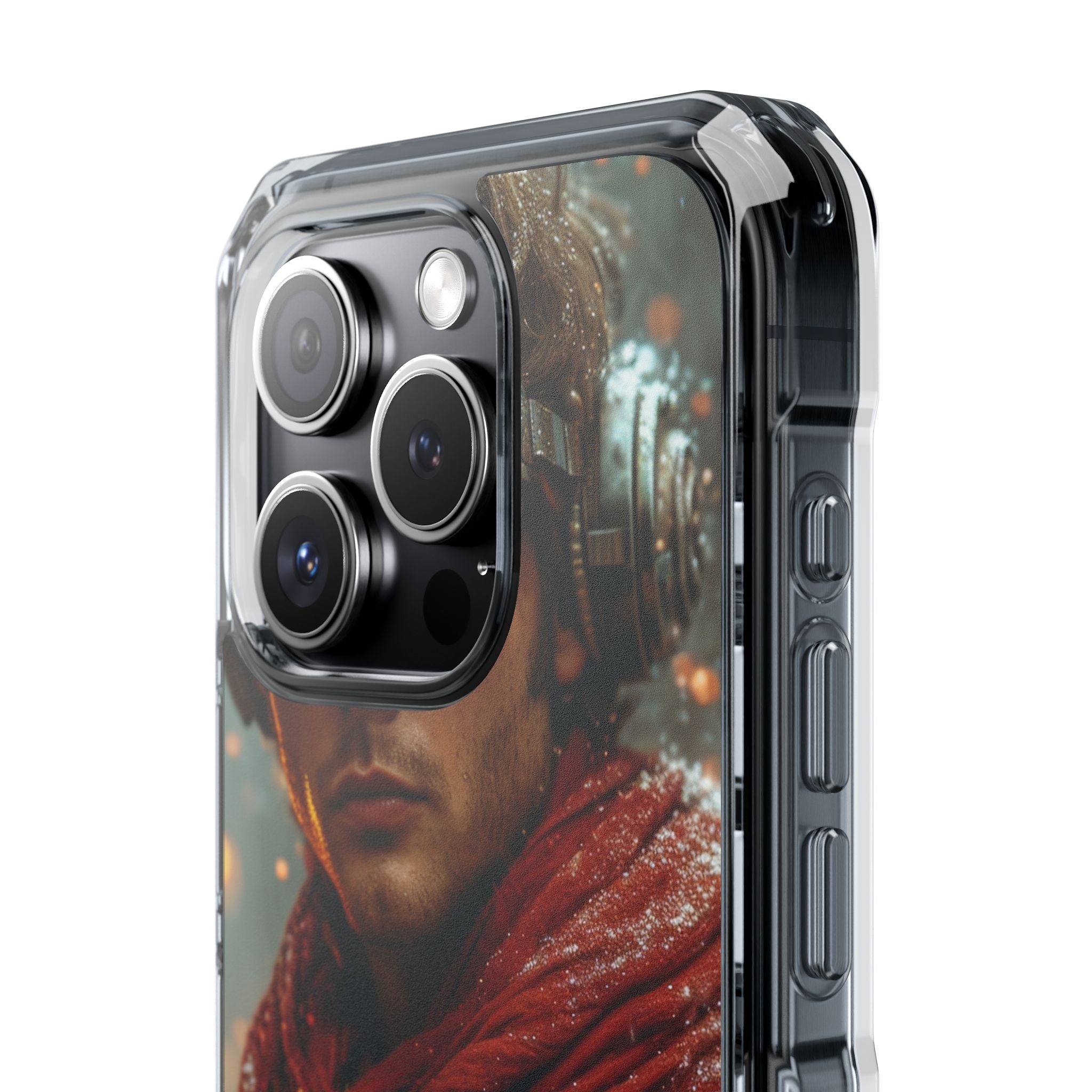 Futuristic Steampunk Explorer iPhone 15 - Impact Clear+