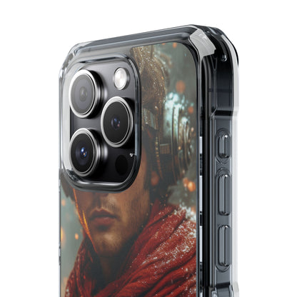 Futuristic Steampunk Explorer iPhone 15 - Impact Clear+