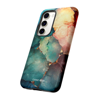 Teal Mosaic Veins Samsung S23 Case - Tough