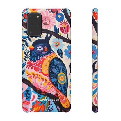 Whimsical Vintage Owl with Floral Charm Samsung S20 - Slim Phone Case