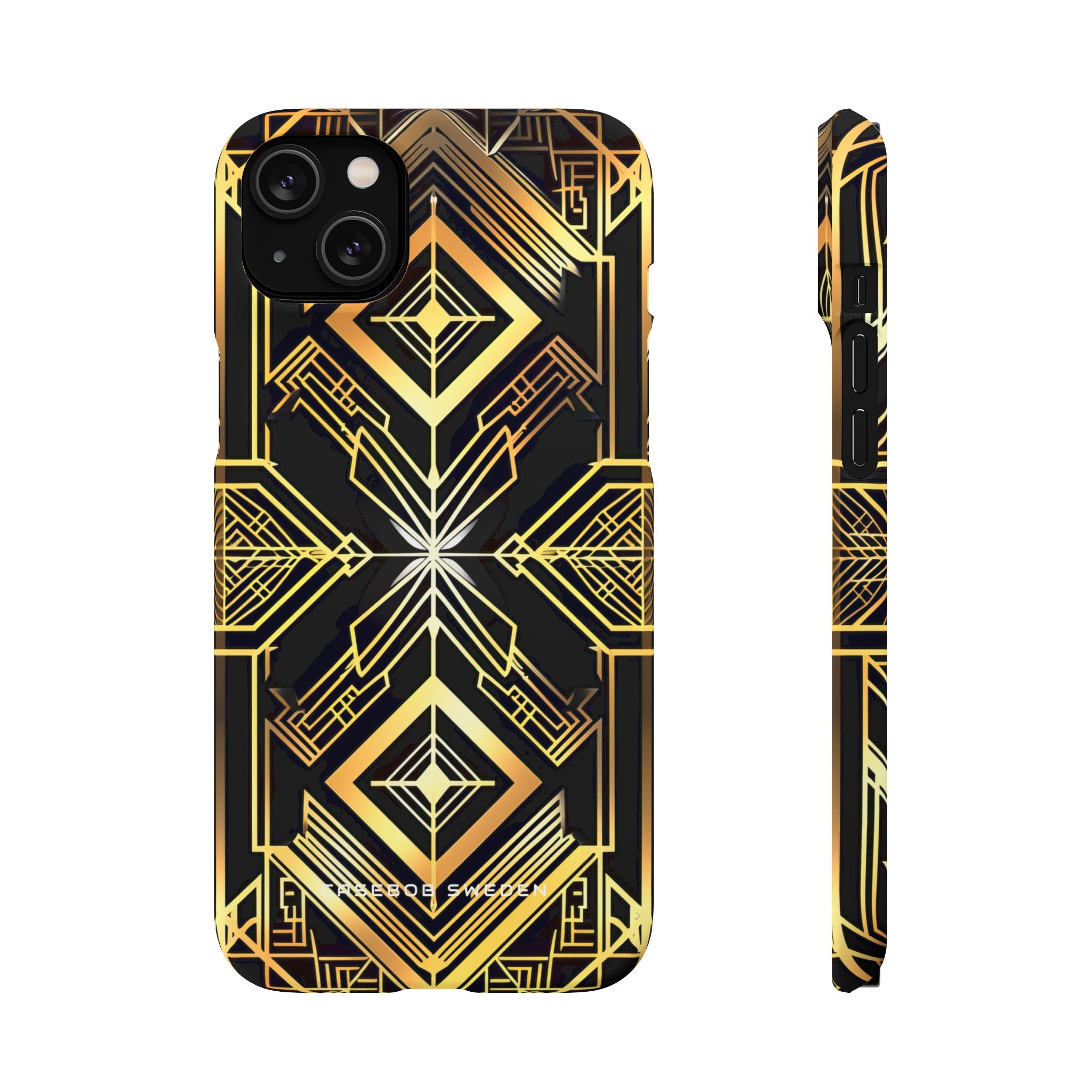 Golden Geometric Opulence iPhone 14 - Slim Phone Case