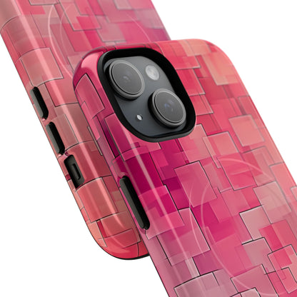 Layered Pink Geometry iPhone 15 - Tough+