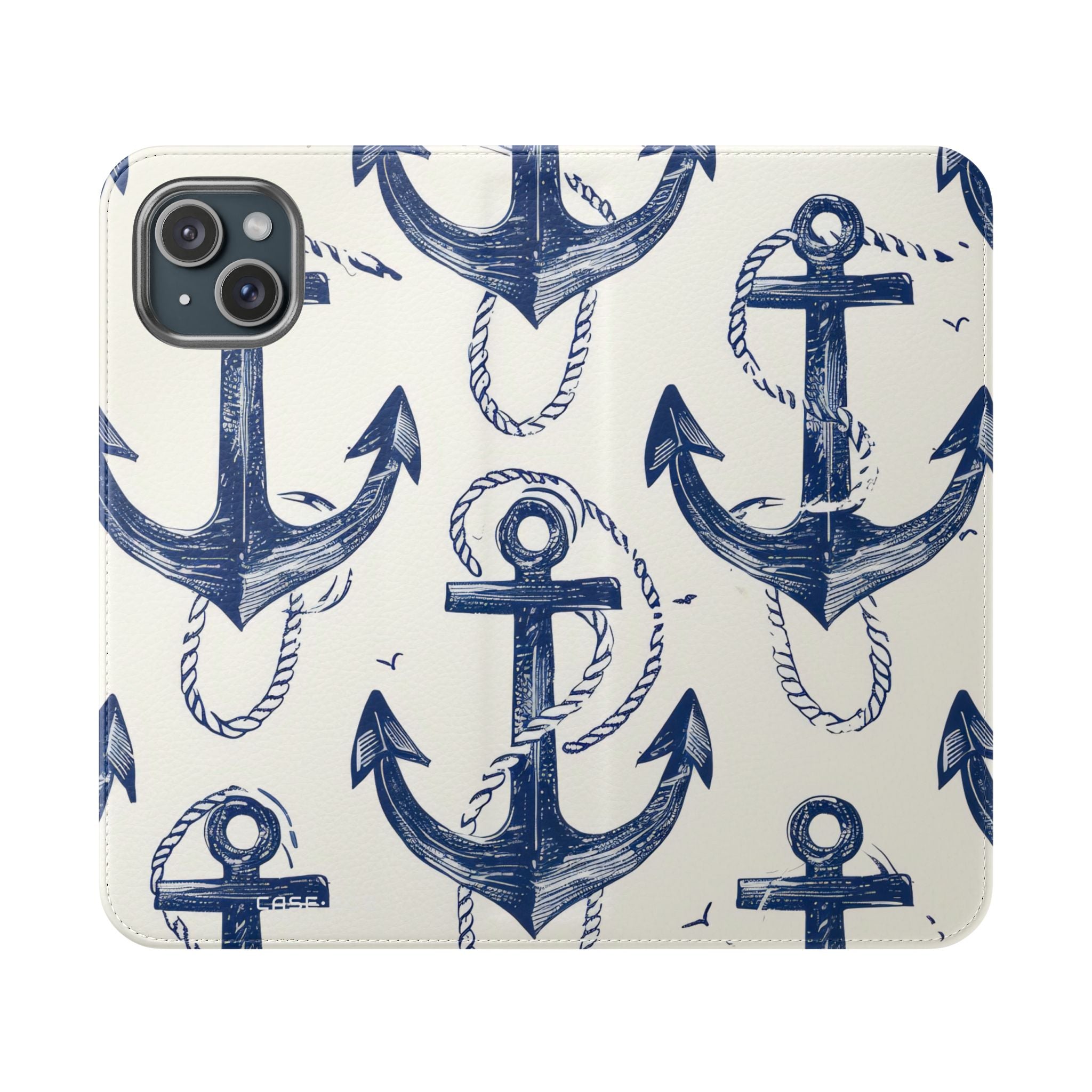 Blue Anchor Breeze - iPhone 15 Plus Case - Wallet
