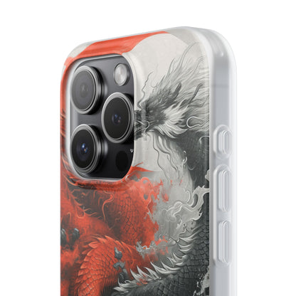 Twin Dragons Crimson iPhone 15 Pro Case - Soft