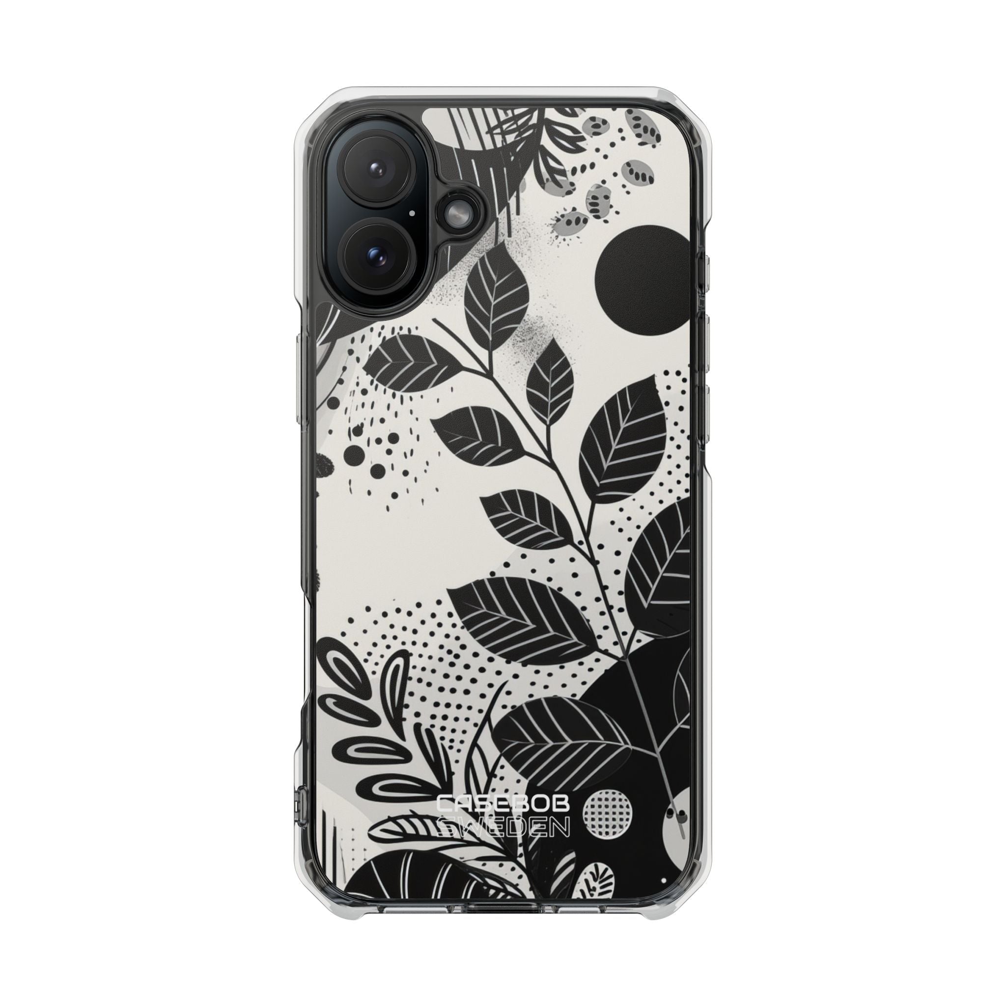 Monochrome Leaf Rhythm iPhone 16 - Impact Clear+