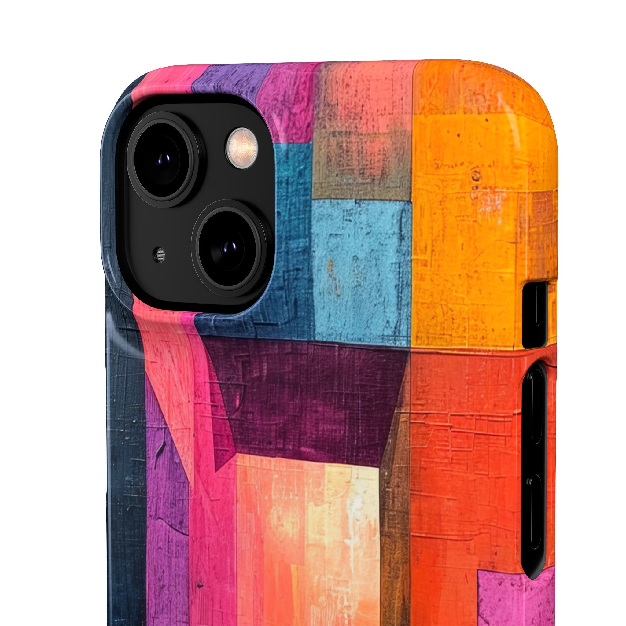 Pink Orange Geometry - Slim iPhone 14 Phone Case