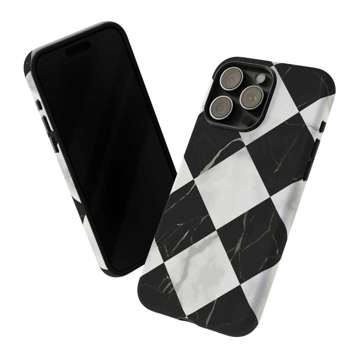 Check Marble - Protective Phone Case