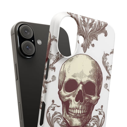 Gothic Skulls and Ornate Foliage iPhone 16 - Slim Phone Case