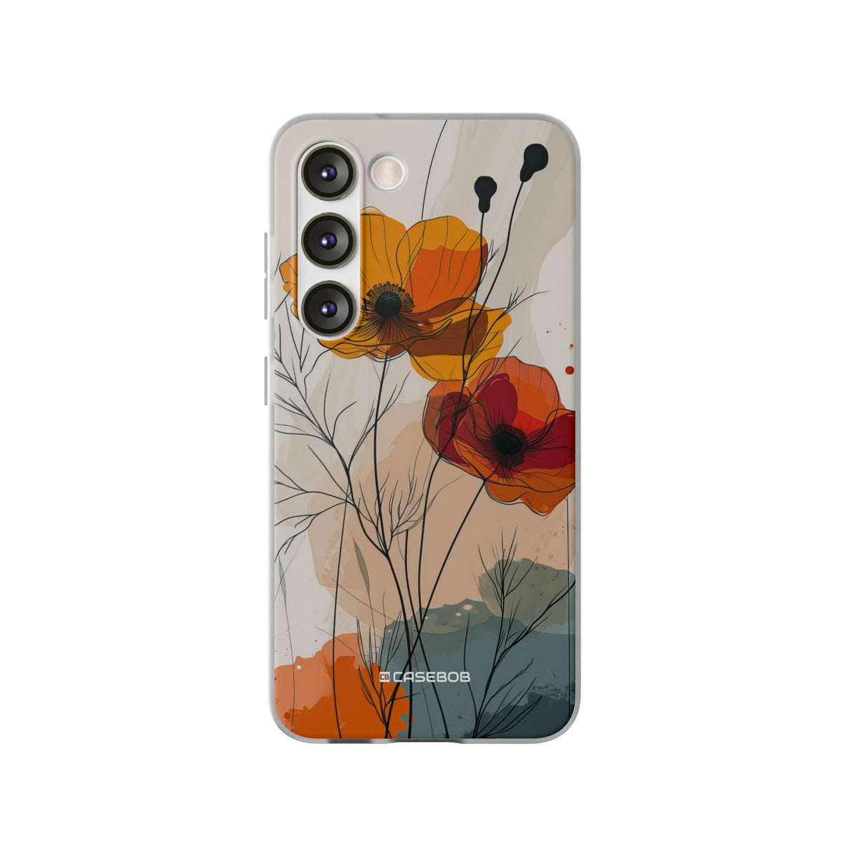 Feurige florale Abstraktion | Flexible Handyhülle für Samsung Galaxy