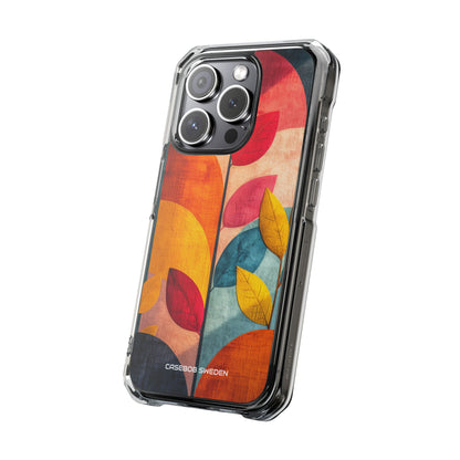 Abstract Orange Blue Design - Clear Impact iPhone 15 Phone Case