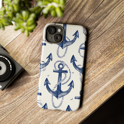 Arazzo con Ancora Blu Navy iPhone 15 - Tough