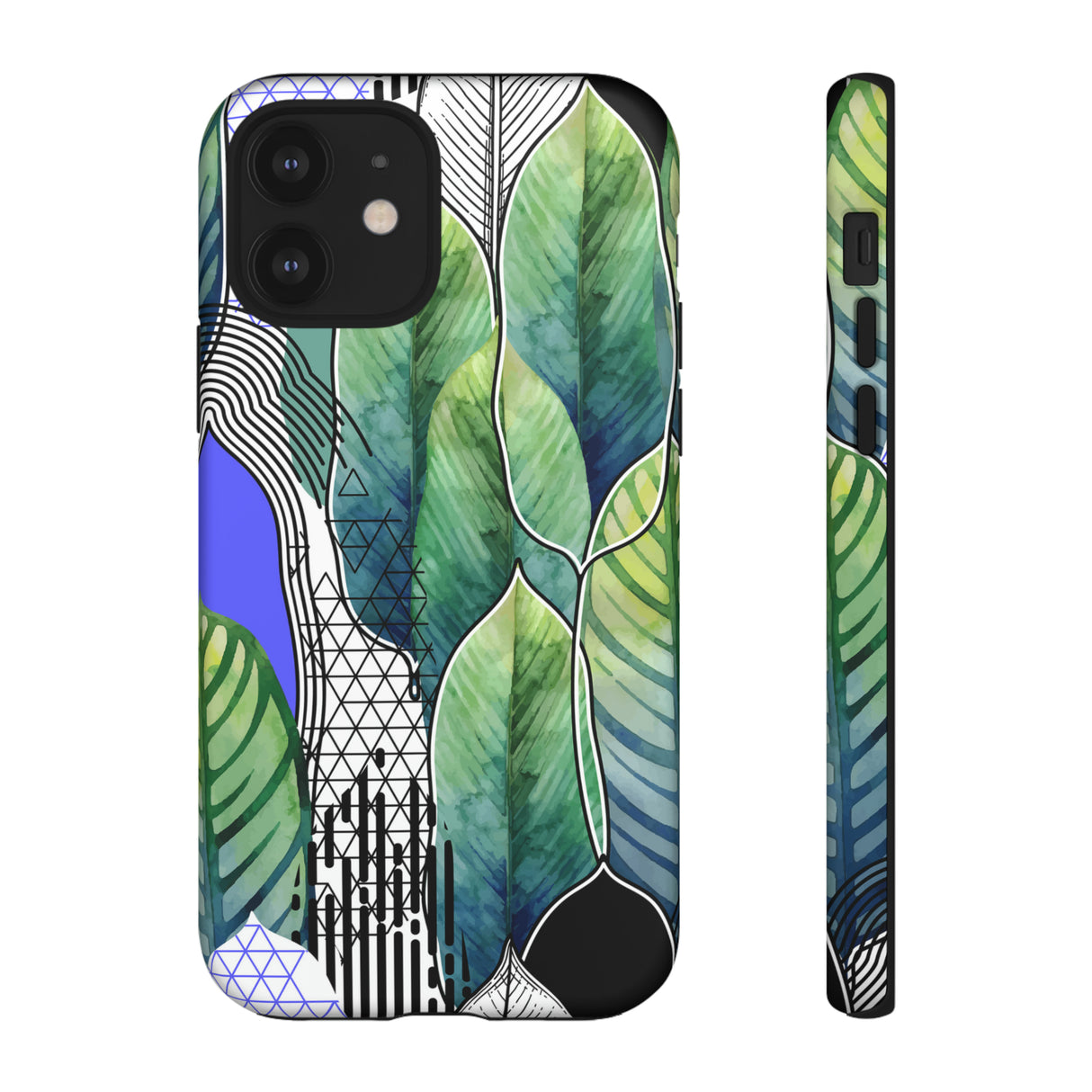 Watercolor Green Leafs - Protective Phone Case